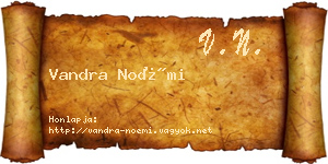 Vandra Noémi névjegykártya